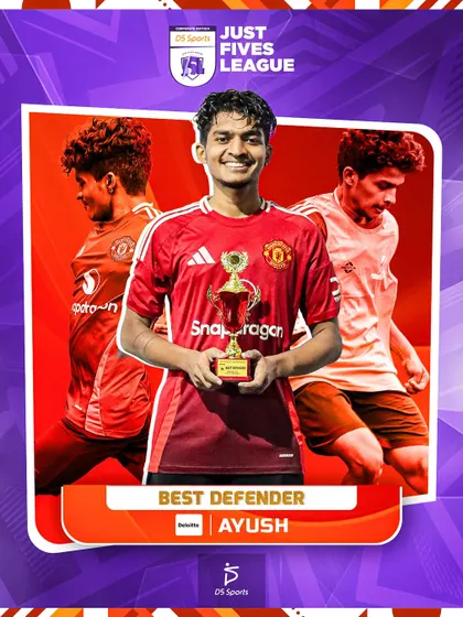 The Best Defender award went to Ayush from Deloitte. His solid and aggressive defending was crucial for his team's success.