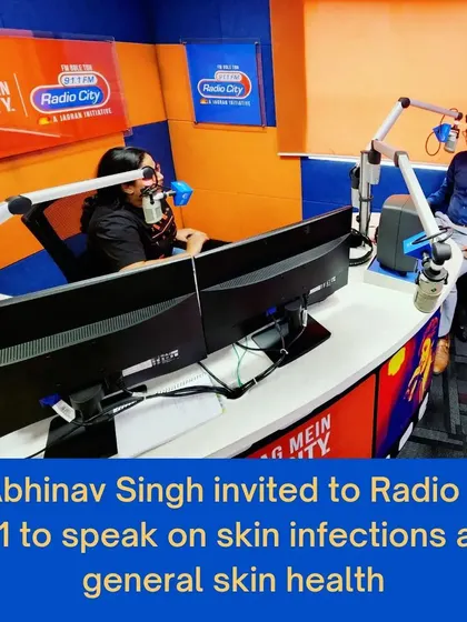 I was invited to the Radio City 91.1 FM studio to speak as a skin expert. I discussed important topics like common skin infections and how to maintain general skin health.