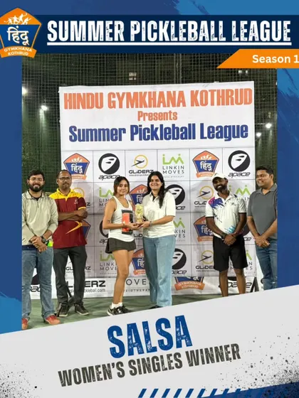 We celebrate Salsa, our Women's Singles Winner in the Summer Pickleball League. We are committed to promoting female participation and excellence in all sports.