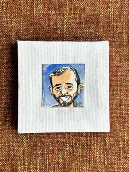 A teeny tiny watercolour portrait of my dear friend, Gaurav. This was the final piece in my 31-day gratitude-themed Inktober series.