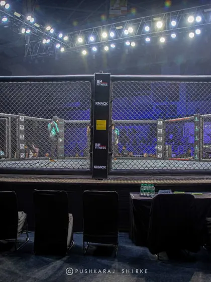 Behind the scenes at MFN. A look at the cage before the action begins. It takes a huge team to make a fight night happen.