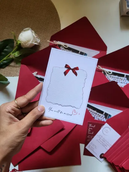 "You will be missed." A simple, sweet card design for a farewell gift, perfect for showing appreciation.