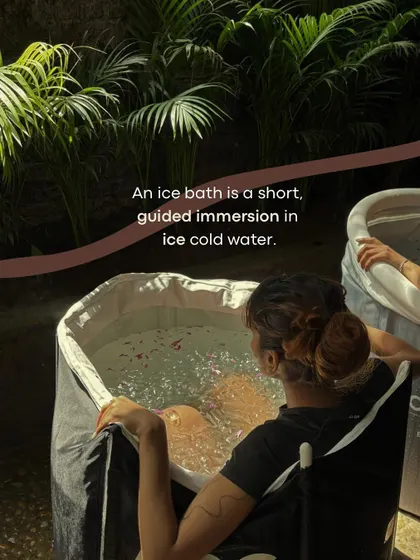 An ice bath is a short, guided immersion in ice-cold water. It's a practice that challenges your body but calms your mind, building resilience one breath at a time.