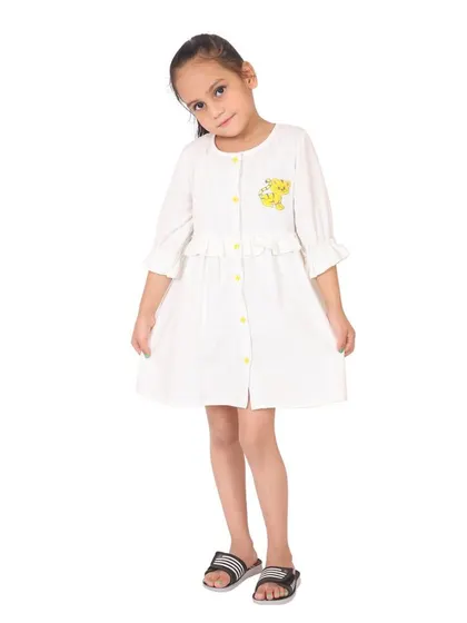 Another full-length front view of the white frock, providing an alternative pose for the listing.