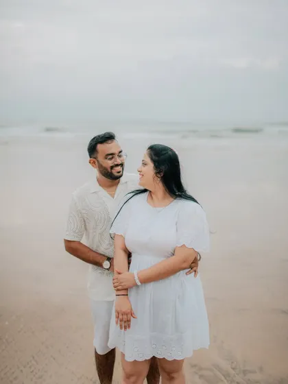 A gentle and loving portrait of a couple on the beach.