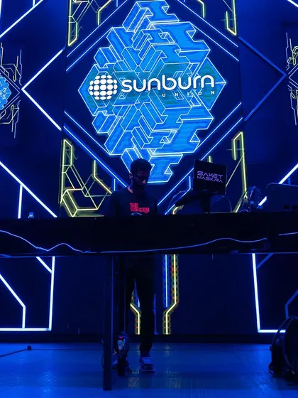 Another shot of the impressive Sunburn stage design.