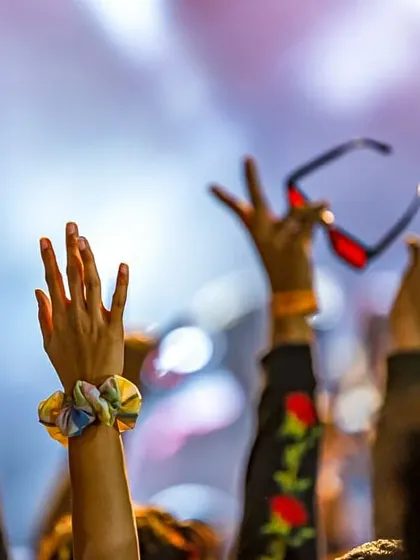 This is what it's all about. The crowd with their hands up, feeling the music. This is the energy I live for.
