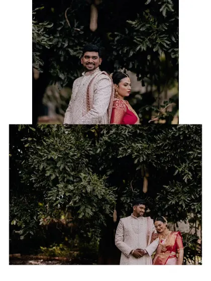 A duplicate of ID 442, this collage shows a couple's romantic portraits from their wedding day.