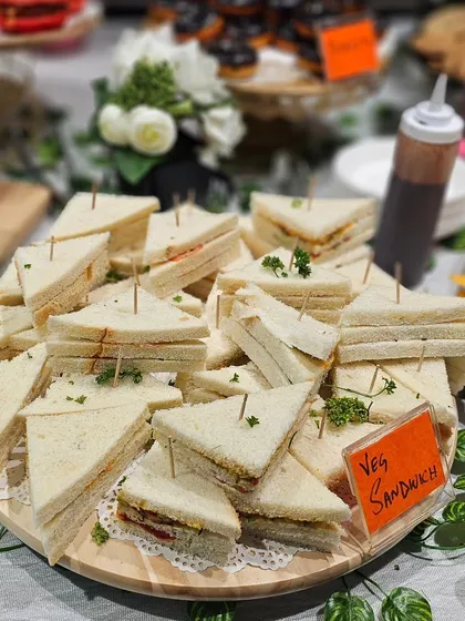A close-up of the classic veg sandwiches from one of our grazing tables. Simple, fresh, and always a crowd-pleaser for hi-tea events.