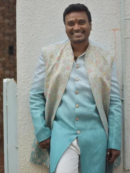 A full-length view of my ethnic outfit for the 'Gichchi Giligili' finale.