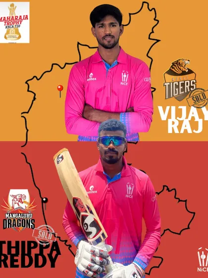 Our players Thippa Reddy and Vijay Raj getting picked for the Maharaja Trophy. We manage careers for both our men and women cricketers, helping them secure spots in premier state leagues.