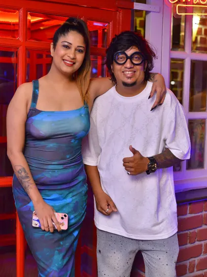A picture with a friend and fellow partygoer, Pavi Poovappa. Good times with great people are a key part of the experience I create.