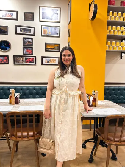 This beautiful cream sundress from Tilsim by Sagarika is perfect for summer. I love promoting homegrown Indian labels that create such lovely, detailed pieces.