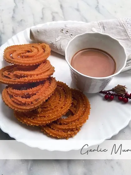 Another look at my Garlic Murukku, stacked and ready to be enjoyed. The subtle flavor of garlic makes this a favorite for those who love a savory, aromatic snack.