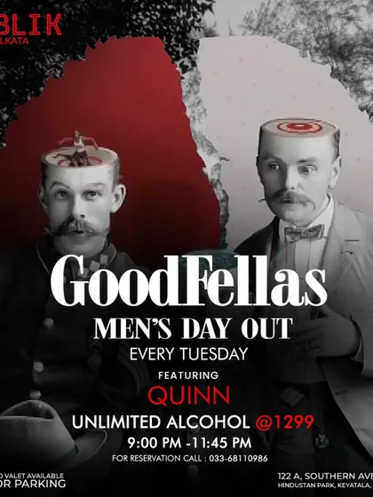 A surreal art poster for the "GoodFellas" Men's Day Out event at Publik.