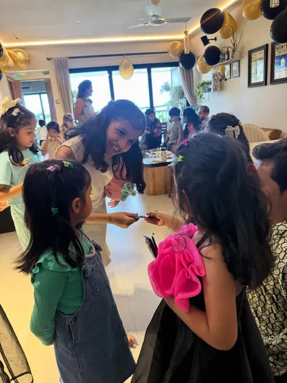 Sharing is part of the magic. After a trick, I love letting the kids examine the props and share in the wonder. It makes them feel like they are part of the secret.