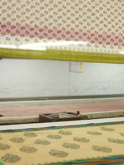 There is a quiet elegance to a well-printed silk saree. For this batch, we carefully curated blocks to match the rhythm of the weave and hand-mixed each color to complement the woven borders, creating a cohesive and lasting piece.