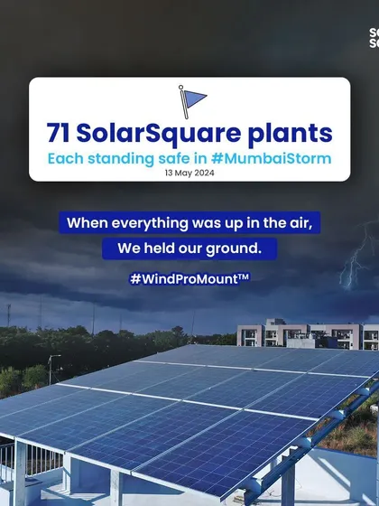 When the Mumbai storm hit, our WindPro mounts held their ground. All 71 of our solar plants in the city, comprising over 4,000 panels, reported zero storm damage, a testament to our IIT-Bombay approved engineering.