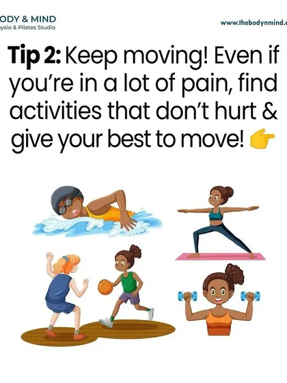 Tip 2: Keep moving. Even with pain, finding activities that don't hurt is crucial for recovery. Movement brings oxygen and reduces inflammation.