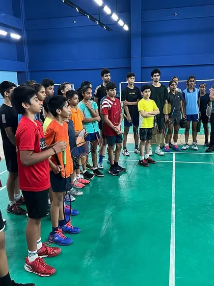 Another angle of Prakash sir addressing our young athletes. These interactions provide invaluable insights and motivation that go beyond regular on-court training.