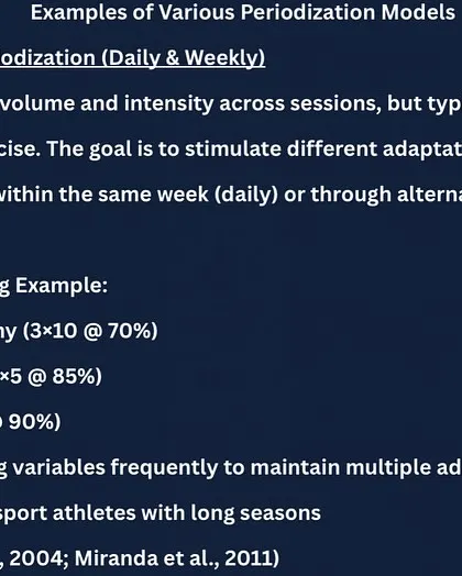 A look at Undulating Periodization, which varies training focus within the week. This model is highly effective for team sport athletes who need to maintain multiple physical qualities throughout a long season.