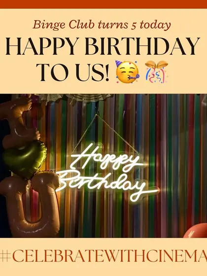 A close-up of our birthday setup, featuring a bright neon sign and festive balloons. We ensure every birthday celebration feels special and looks great in photos.