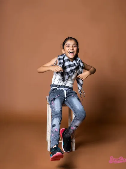 A moment of pure joy and laughter from the kids' studio session. Even in a commercial shoot, I always look for opportunities to capture genuine emotion.
