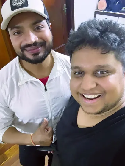 A selfie with a smiling client after a tough but rewarding gym session. Seeing my clients happy with their progress is the best part of my job.