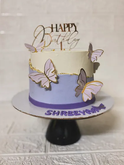 The perfect two-tone butterfly cake for a special birthday.