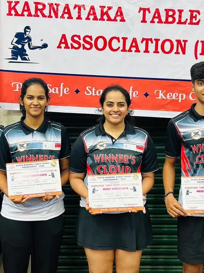 Our women's team proudly displaying their merit certificates. We have a strong program for female athletes who consistently achieve great results.