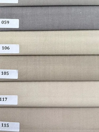 Another look at our versatile neutral fabric swatches. These shades form the backbone of a sophisticated, interchangeable wardrobe.