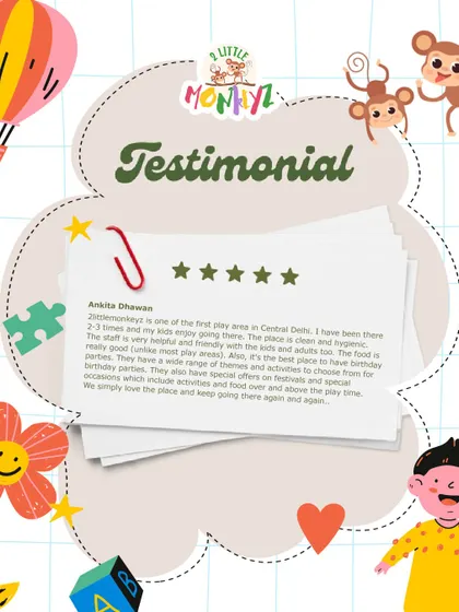 This wonderful testimonial from Ankita Dhawan praises our cleanliness, friendly staff, and great food, calling us the best place to have birthday parties. We couldn't be happier!