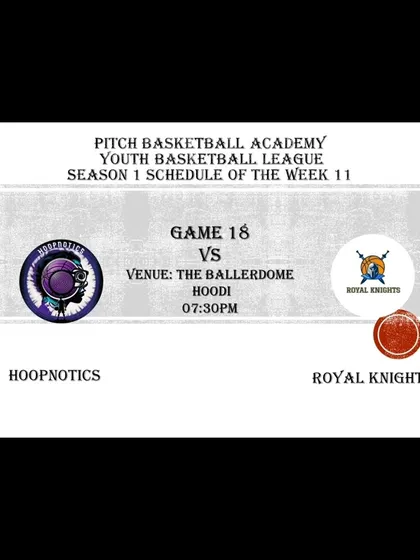The schedule announcement for Game 18 of Season 1.