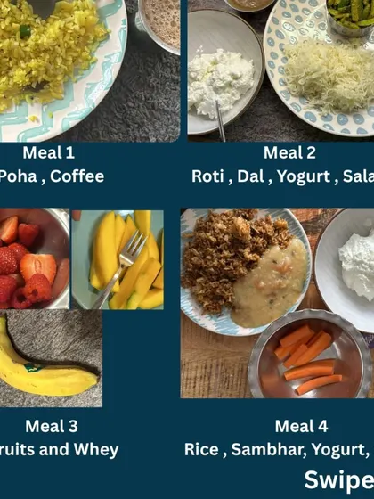 Jaya, a supermom from Germany, dropped 5 kgs and 4 inches from her waist post-pregnancy. Her diet included simple meals like poha, dal, and fruits. Her testimonial and progress shots show her renewed energy and confidence.