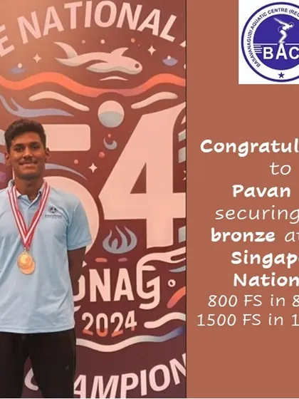 Pavan Dhananjaya with his two bronze medals from the 54th Singapore Nationals.