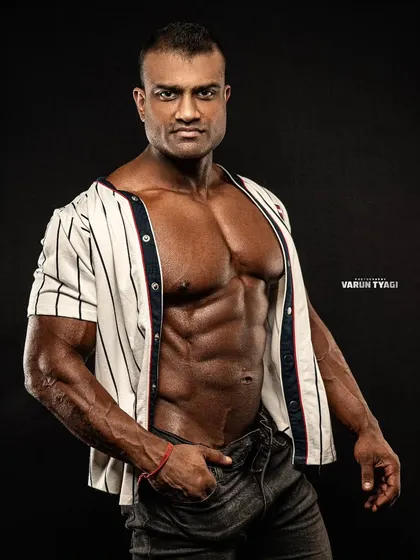 The next big thing. A studio shot showcasing the physique I've built, ready for the next chapter of my professional career.