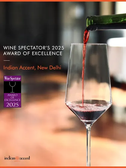 We are honored to receive the Wine Spectator’s Award of Excellence. This recognition is a testament to our commitment to building an exceptional wine program that thoughtfully pairs with the nuances of inventive Indian cuisine, guided by our Head of Wines, Kevin Ken Rodrigues.
