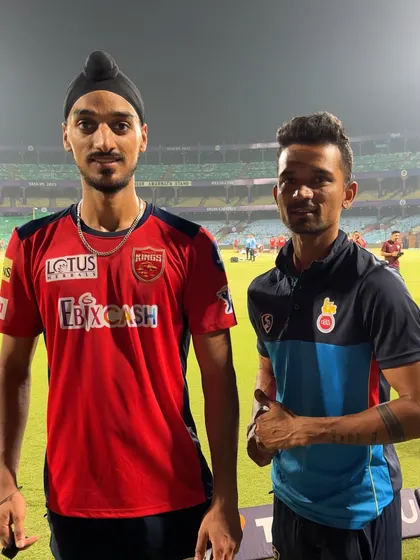 With Arshdeep Singh during an IPL season. It's always great to connect with and learn from other top bowlers.