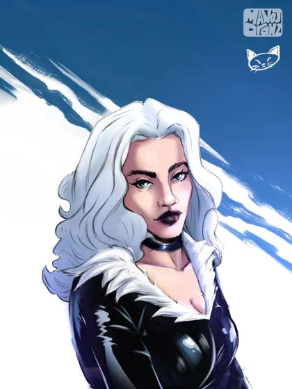 A slight variation of the unmasked Black Cat portrait. I love playing with subtle changes in lighting and expression to find the perfect mood for a character illustration.