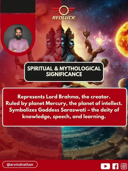 This Rudraksha is ruled by the planet Mercury and represents Lord Brahma, the creator. It also symbolizes Goddess Saraswati, the deity of knowledge, speech, and learning, making it a powerful tool for intellectual pursuits.