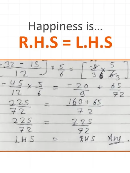 When the left-hand side equals the right-hand side, all is right with the world. It's the moment of perfect balance in an equation.