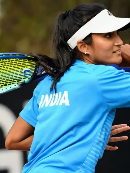Making my debut for India in the Billie Jean King Cup. Here I am playing doubles, fighting for every point with my partner. The experience of competing alongside the best in the country was unforgettable.