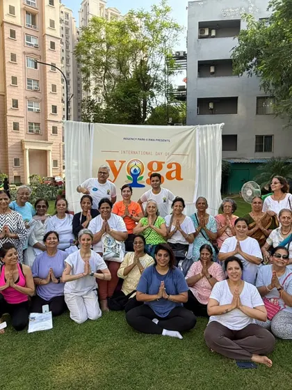Another happy group from the International Yoga Day celebration. My mission is to make yoga accessible to everyone, and events like these bring that vision to life.