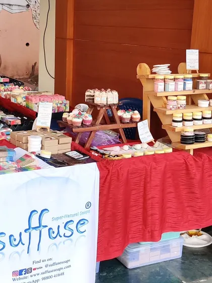 My stall setup at the Festival of Handmade by A Hundred Hands, showcasing a wide range of products.