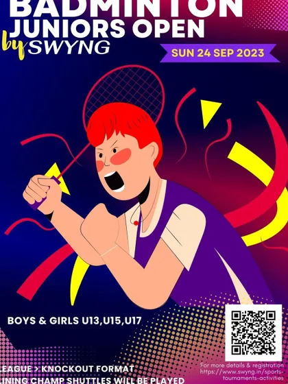 We offer a competitive platform for young athletes with our Badminton Juniors Open, featuring categories for Boys and Girls in U13, U15, and U17.