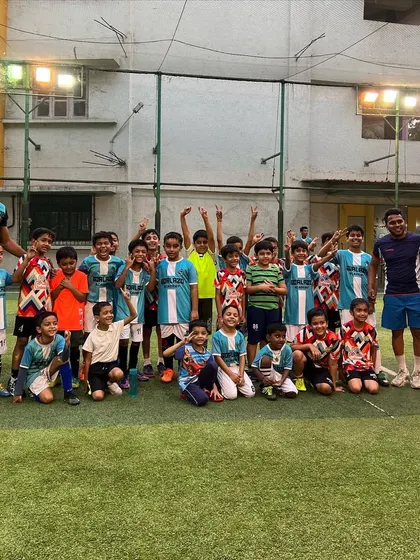 Our players with the Maverick's Football Academy team after a friendly and competitive practice match.