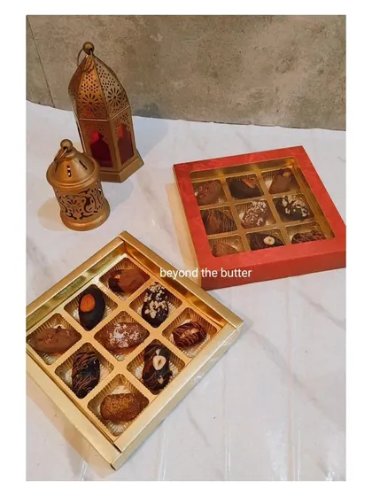 Another view of my assorted chocolate-stuffed dates, a healthy and delicious treat for the festive season.