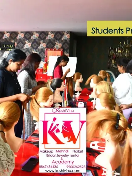 This is what my hands-on hairstyling class looks like. Every student gets their own mannequin to practice on, ensuring they build real confidence and muscle memory for creating intricate updos and bridal hairstyles.