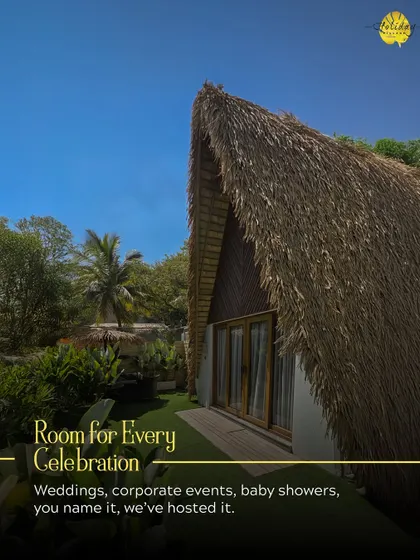 Our iconic A-Frame cottages offer a unique stay. With thatched roofs and private green spaces, they provide a perfect blend of rustic charm and modern comfort for any celebration or getaway.
