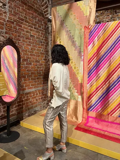 Another look at the beautiful Benarasi textiles. The vibrant colors and intricate patterns are a testament to the incredible skill of Indian artisans.